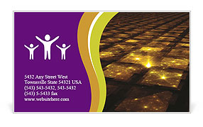 Fractal Illustration Of Golden Grid Hub - A Stunning Visual Masterpiece Business Card Template