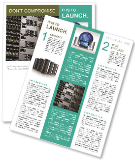 Data Center Setup: Six Computer Cluster In A Server Rack Newsletter Template