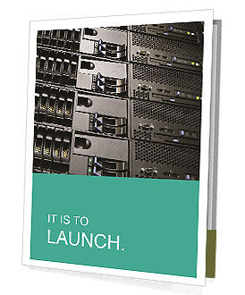 Data Center Setup: Six Computer Cluster In A Server Rack Presentation Folder