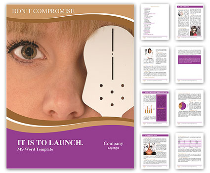 Testing Vision: Optometrist Utilizes Occlusion Technique To Cover Eye Word Template