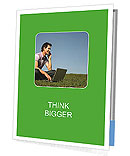 Outdoor Laptop Usage By A Man: Enjoying Technology In Nature Presentation Folder