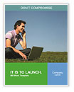 Outdoor Laptop Usage By A Man: Enjoying Technology In Nature Word Template