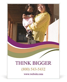 Afternoon Sun Canopied Walkway: Native American Woman And Daughter Ad Template