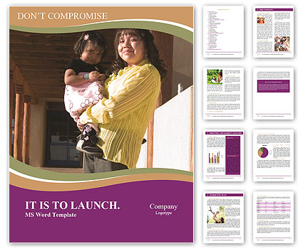 Afternoon Sun Canopied Walkway: Native American Woman And Daughter Word Template