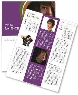 Teenage Portrait In Close-Up Against Black Background Newsletter Template