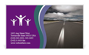 Desolate Street And Overcast Sky Business Card Template