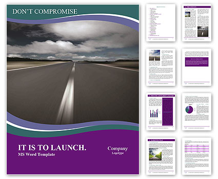 Desolate Street And Overcast Sky Word Template