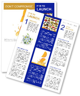 Juicy Orange Slices Falling Into A Glass Of Juice Newsletter Template