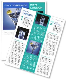 Blue Martini Splash Close-Up: A Stunning View Newsletter Template