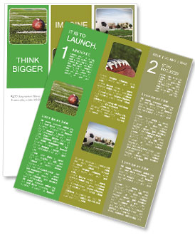 Low-Angle Horizontal View Of Football On Yardage Marker Newsletter Template