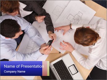 Busy Team of Architects PowerPoint Template