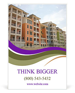 Vibrant Beachfront Condos: Newly-Built And Colorful Ad Template