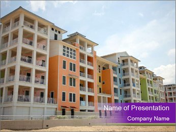 House Construction in the City PowerPoint Template