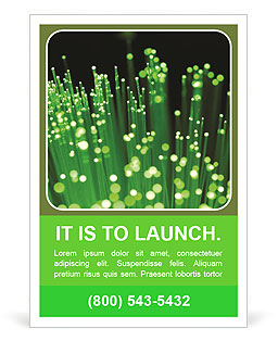 Close-Up View Of Fiber Optics With Emphasis On Faraway Fibers Ad Template