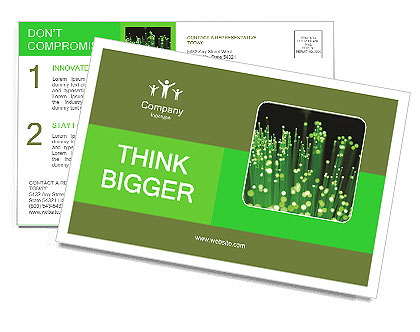 Close-Up View Of Fiber Optics With Emphasis On Faraway Fibers Postcard Template