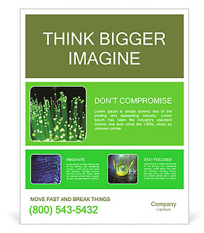 Close-Up View Of Fiber Optics With Emphasis On Faraway Fibers Poster Template