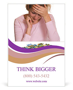 Isolated White Background Photo Of A Girl Solving A Puzzle Ad Template