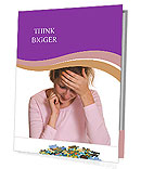 Isolated White Background Photo Of A Girl Solving A Puzzle Presentation Folder