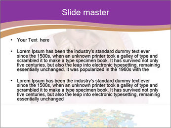 Woman Collecting Puzzle PowerPoint Template