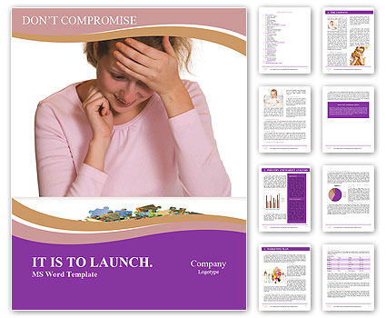 Isolated White Background Photo Of A Girl Solving A Puzzle Word Template