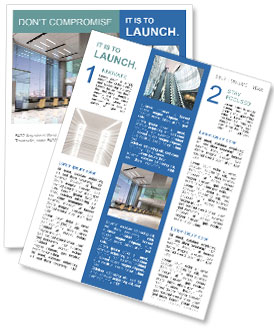 3D Render Of Contemporary Interior Design For Business Hall Newsletter Template