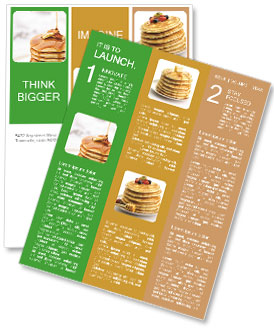 Delicious Pancakes Topped With Thick Maple Syrup And Butter - Selective Focus Photography Newsletter Template