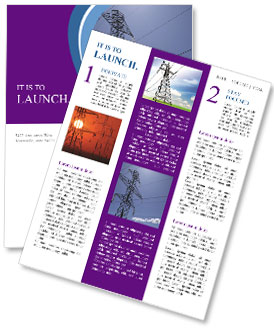 Background Of Clouds And Sky With Electric Power Lines Newsletter Template