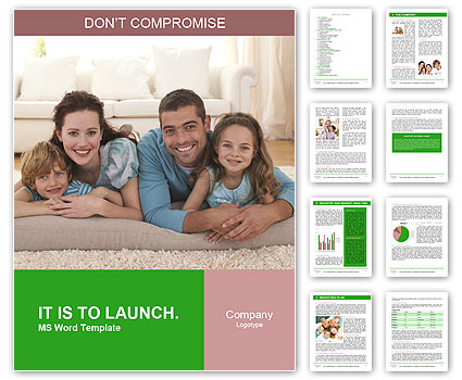 Lying On The Living Room Floor With Family Word Template