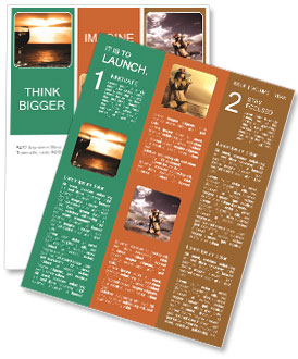 Beautiful Evening Scene: Wine Glass Silhouette On The Seashore Newsletter Template