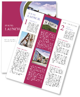 Colorful Houses On A Street In St. John's, Newfoundland, Canada Newsletter Template