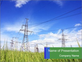 City Electricity Station PowerPoint Template