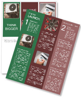 Mounting An Air Conditioning Heat Pump On A Brick Wall. Newsletter Template