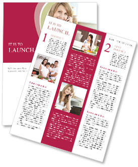 Home-Based Caucasian Woman Multitasking With Laptop And Phone In The Kitchen Newsletter Template