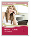 Home-Based Caucasian Woman Multitasking With Laptop And Phone In The Kitchen Word Template