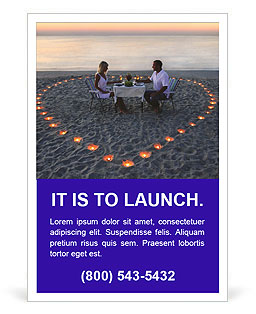 Romantic Dinner on the Beach Ad Template