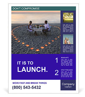 Romantic Dinner on the Beach Poster Template