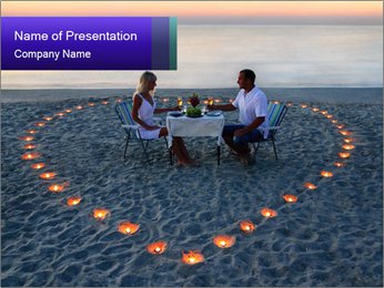 Romantic Dinner on the Beach PowerPoint Template