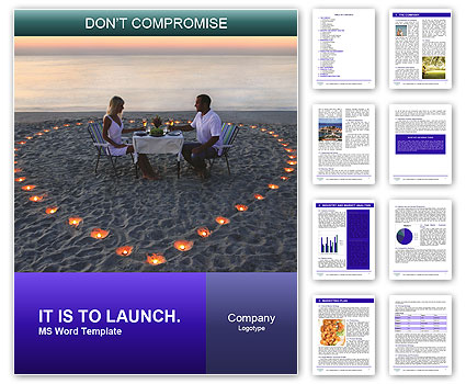 Romantic Dinner on the Beach Word Template