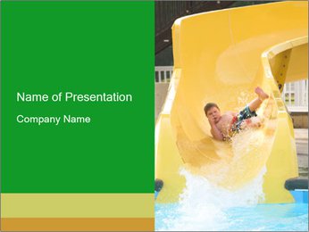 Boy Having Fun in Aquapark PowerPoint Template