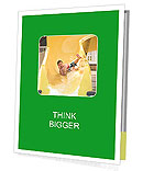 Boy Having Fun in Aquapark Presentation Folder