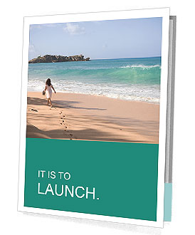 Lonely Woman Walking on the Beach Presentation Folder