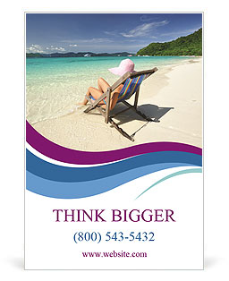 Womna Tanning on Greek Beach Ad Template