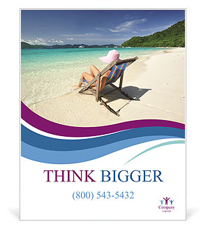 Womna Tanning on Greek Beach Poster Template