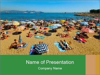 Crowded Beach PowerPoint Template