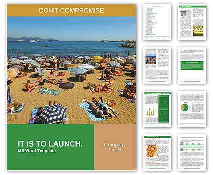 Crowded Beach Word Template
