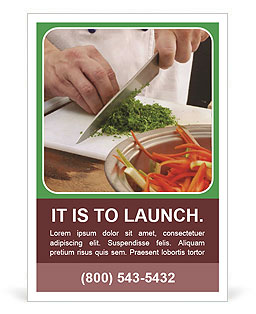 Cook Cutting Dill for Salad Ad Template