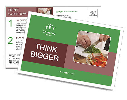 Cook Cutting Dill for Salad Postcard Template