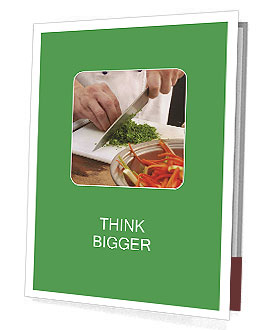 Cook Cutting Dill for Salad Presentation Folder