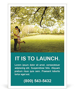 Love Couple Kissing in Green Park Ad Template