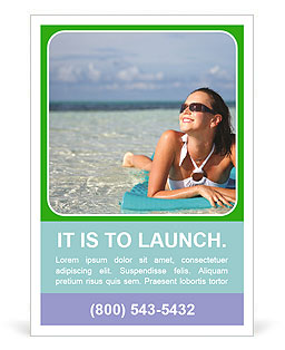 Woman Lying on the Shore of the sea Ad Template